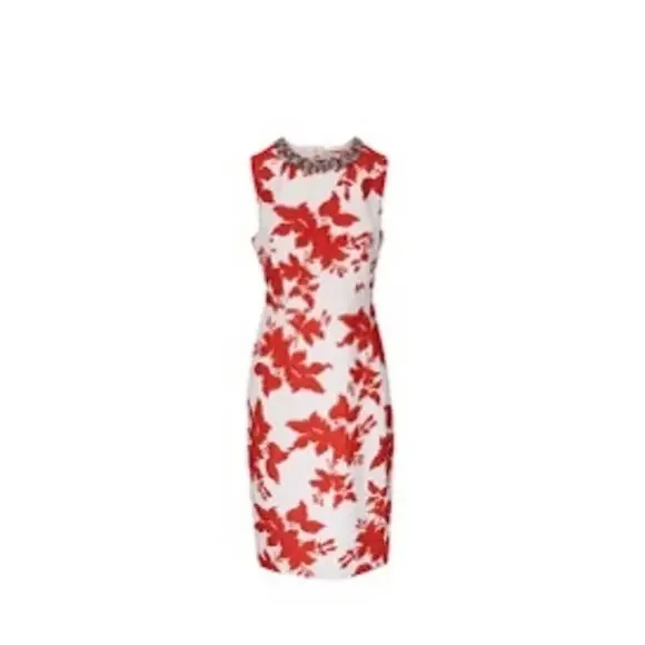 Sachin & Babi | Anna Coral Narcissus Floral Print Sheath Dress - Picture 2 of 6